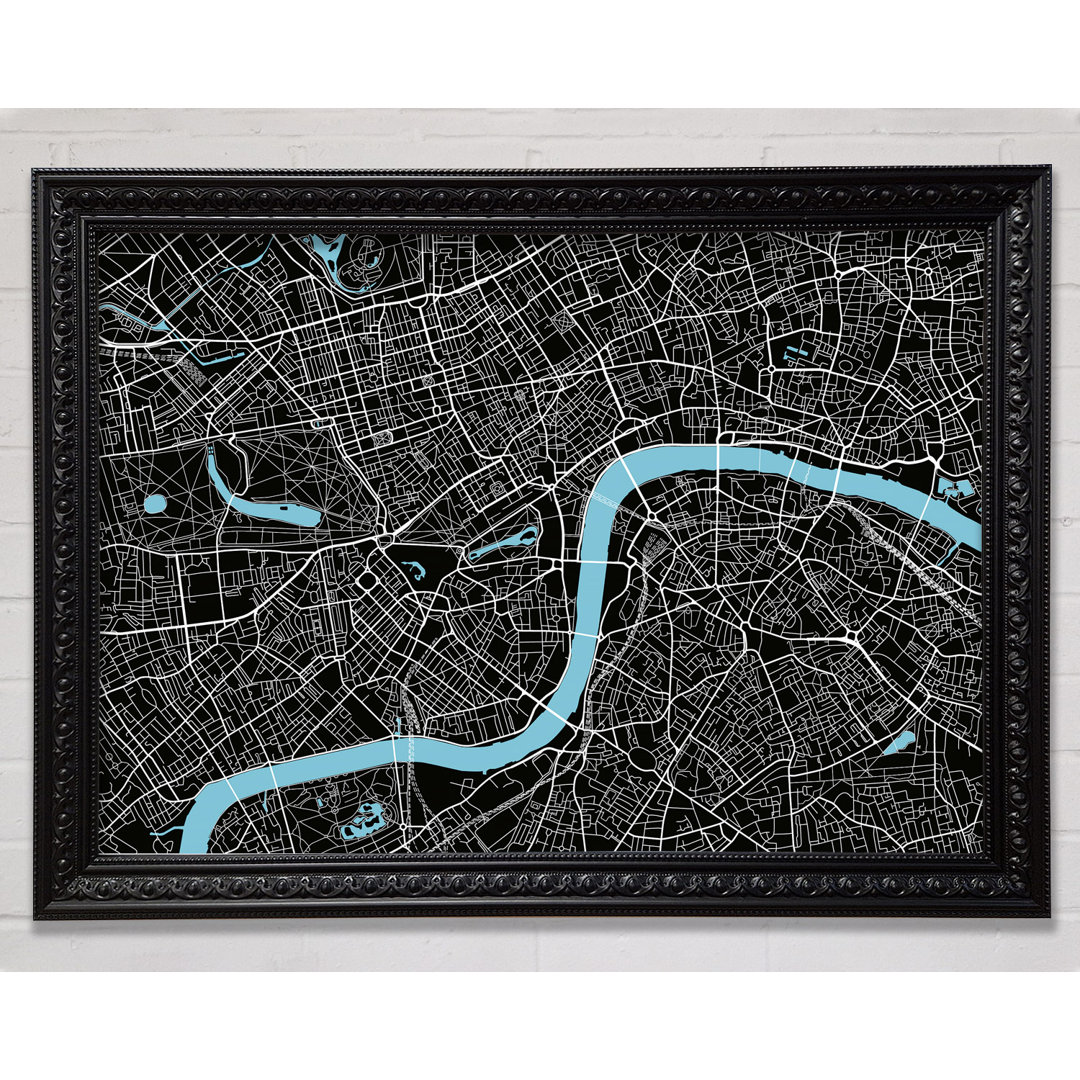 Die Karte von London Thames 2 - Einzelne Bilderrahmen Kunstdrucke