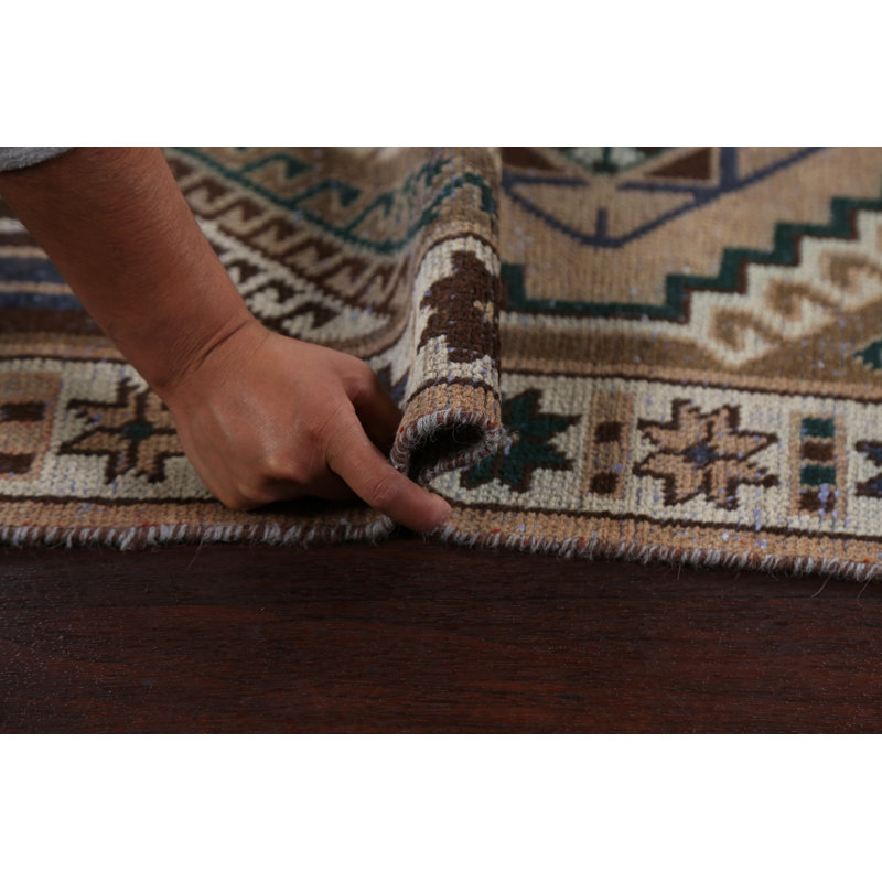 Tapis persan Bakhtiari à motif noué à la main 4 x 7