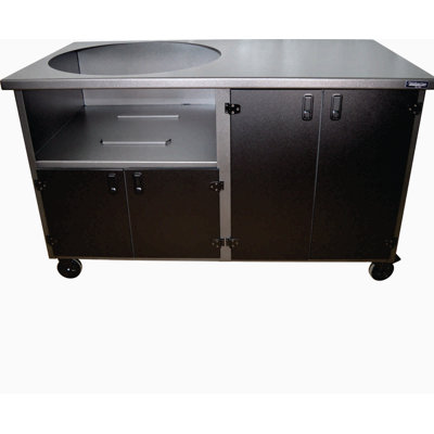 4 Door Cabinet For Xlarge BGE, Silver Vein Body With Green Doors And Stainless Steel Hardware