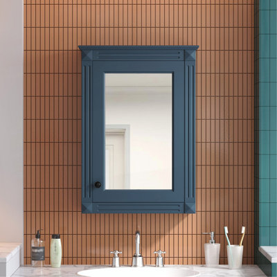 Armoire de rangement de salle de bain murale 20 "avec miroir, armoire à pharmacie avec tablette réglable en hauteur, armoire de rangement au-dessus de la toilette