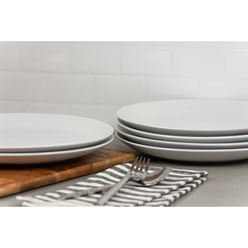 Wazee Matte 10.5" Dinner Plate, White