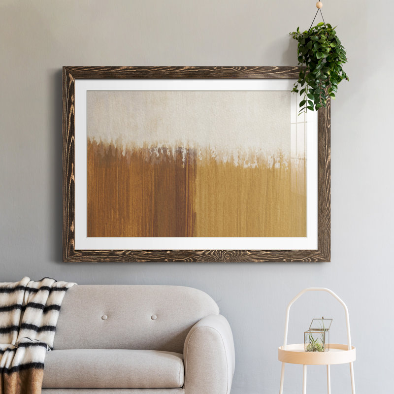 Sundown - peinture encadrée, H 31,5 po x l 23,5 po x P 1,5 po, Encadré de bois de noyer
