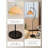 61.02" Retro black linen Floor Lamp