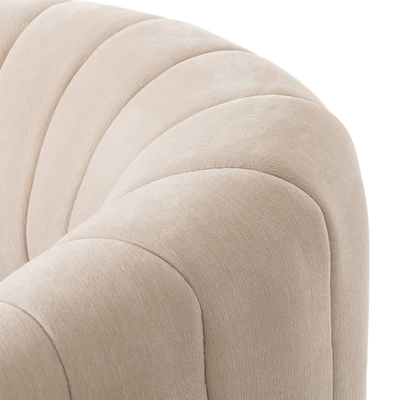 Elliana Swivel Barrel Chair, Blamont Cream Polyester