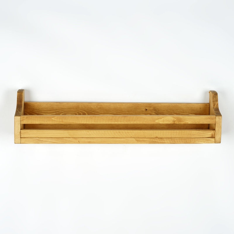 Support à pot d'épices en bois, tablette flottante à rebord, tablette de rangement pour armoire de cuisine