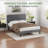 Upgraded Velvet Upholstered Platform Bed with Adjustable Headboard, Reinforced & Quiet Design, No Box Spring Needed, Sturdy Wood Slat Support, Easy Assembly-1115971815-1129005726