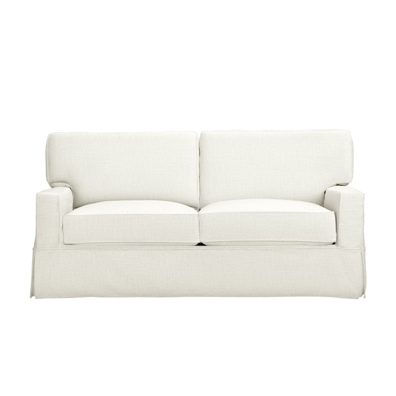 Taylor 78'' Slipcovered Sofa, Lena Off White Performance Linen Blend