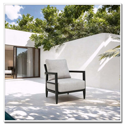 Méridienne d'extérieur moderne avec structure en aluminium de qualité supérieure, dossier ergonomique et coussin Sunbrella
