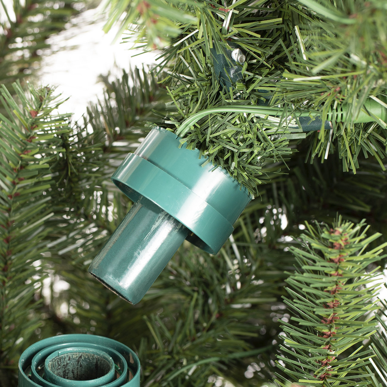 Radiant Evergreen Fir-15Ft Pre-Lit Green Slim Fir Christmas Tree With Lights