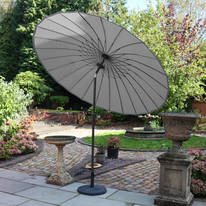 2.7m Crank and Tilt Shanghai Parasol 38mm Aluminium Pole, 24 Fibreglass Ribs, Grey