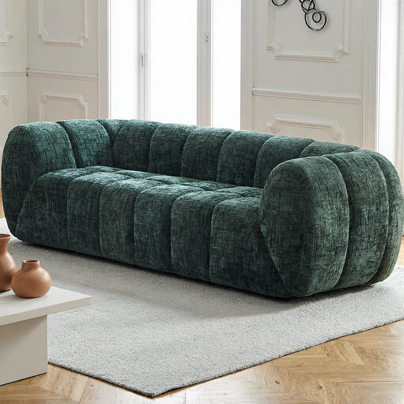 Canapé en nuage matelassé Chenille Pure Foam, Vert