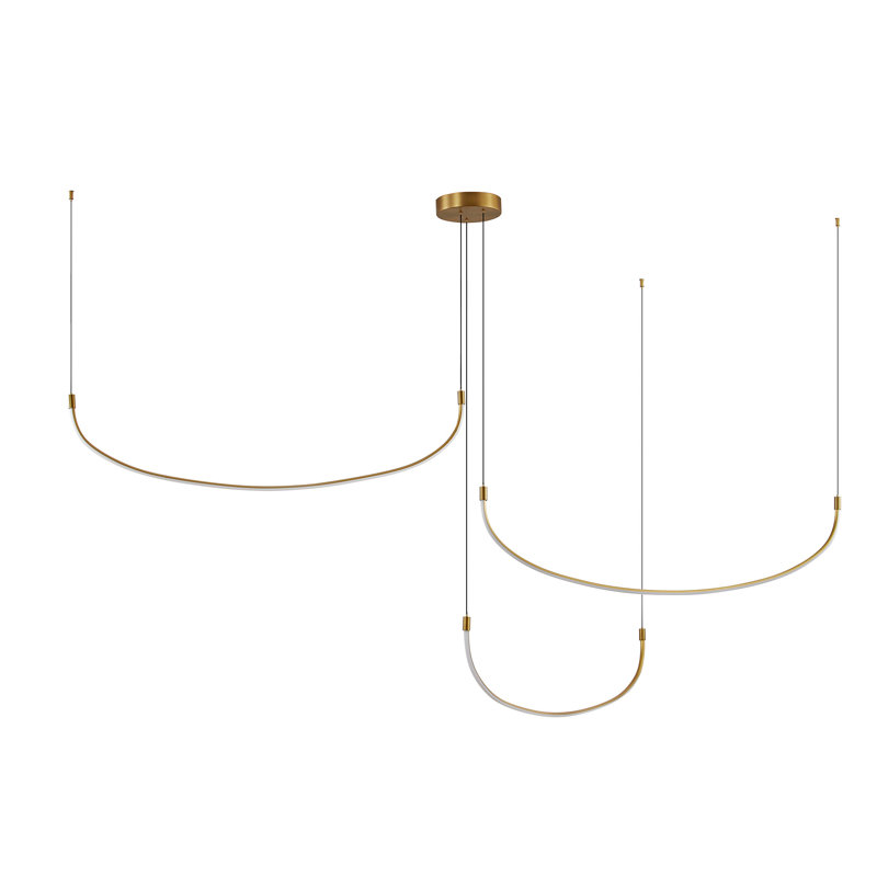 Talis 3 - Light LED Unique/Statement Pendant, Brushed Gold
