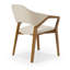 Ocasio - Chaise de salle à manger Mid-Century moderne en cuir végétalien crème et noyer