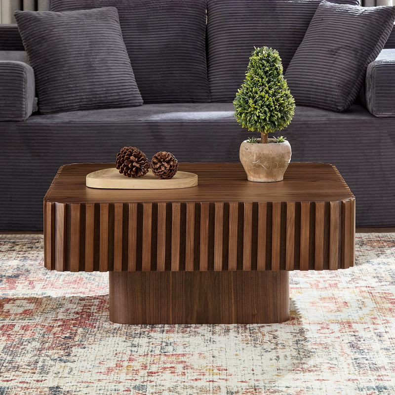 Table basse carrée moderne 35,43 pouces Handcraft
