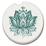 Dakota Fields Lotus Sketch Single Car Coaster for Vehicle Cup Holder