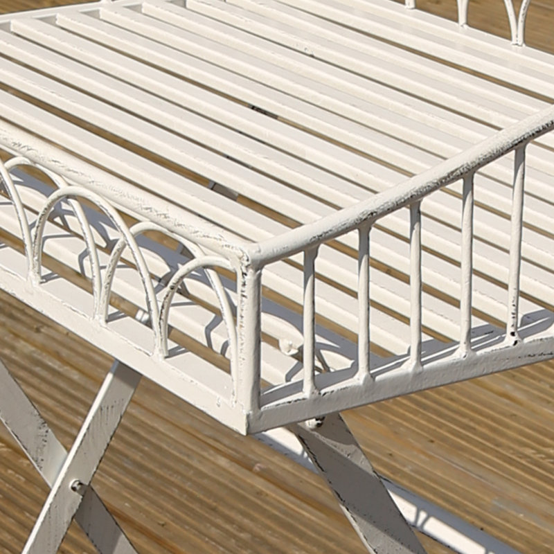 Rectangular Outdoor Side Table - 67 cm W 55 cm D, White