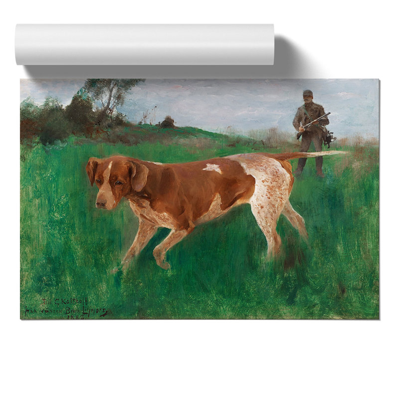 Hound on the Hunt by Bruno Liljefors - Frameless Print, 30cm H x 42cm W x 0.1cm D