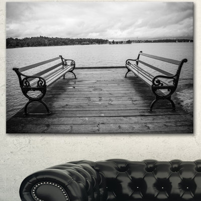 " Benches On Bridge By Water Side "