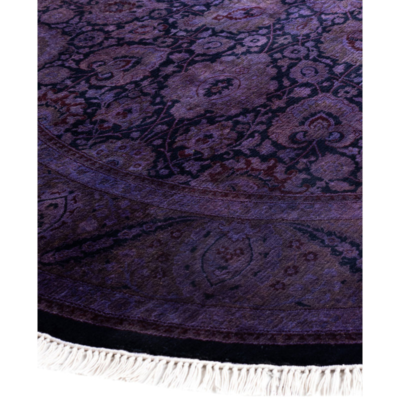 Overdyed One-of-a-Kind 6' 1" X 6' 1" Hand Knotted Area Rug