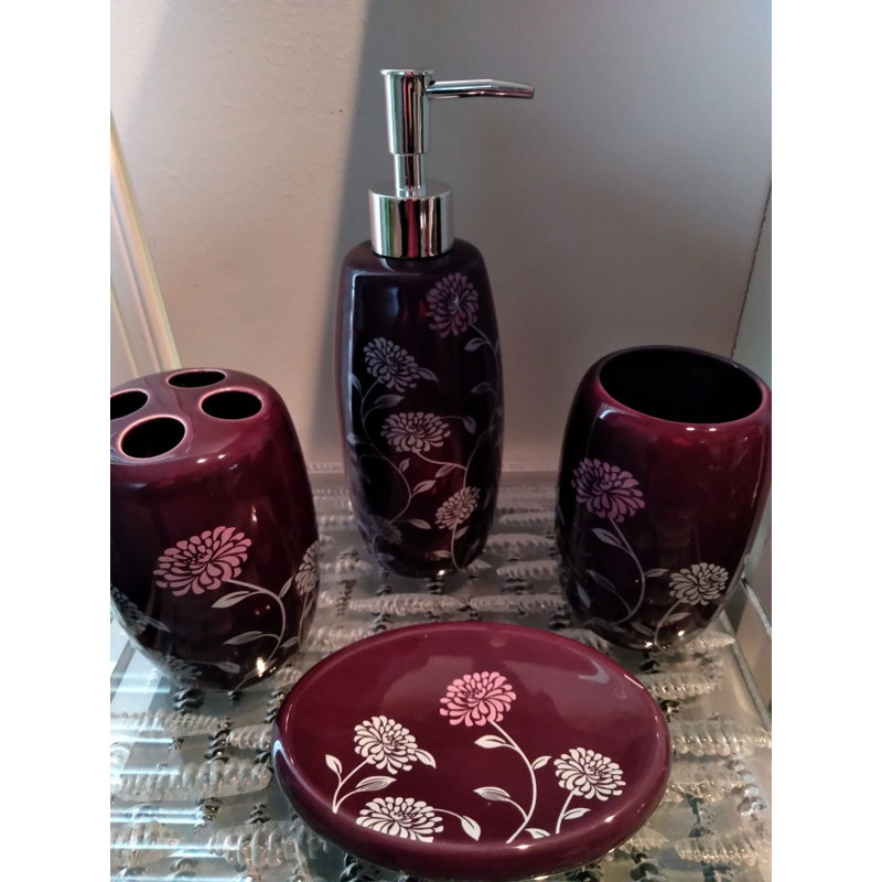 Ensemble d'accessoires de salle de bain violet