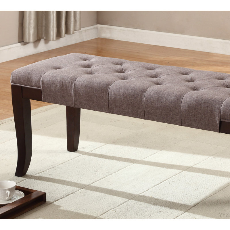 Banc touffeté, tissu, brun, Brun