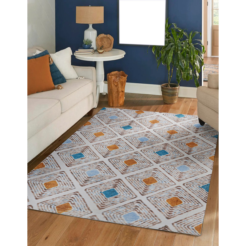 Antaniyah Faux Rabbit Fur Hand Tufted Rug, Rectangle 5' x 7'