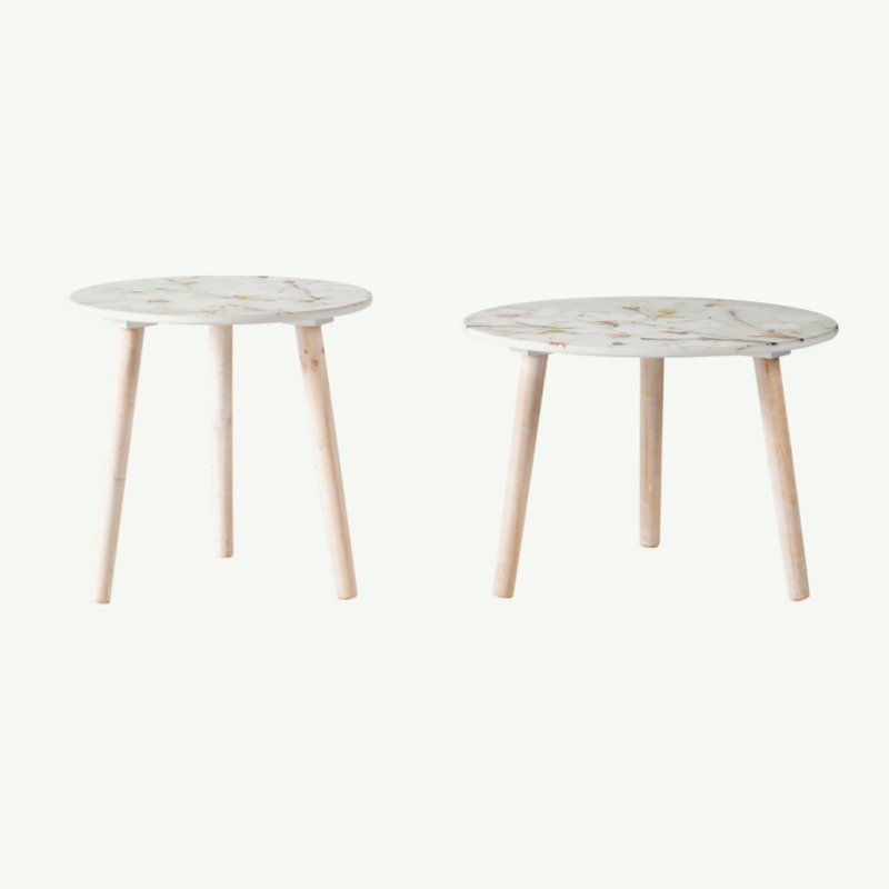 Ensemble de tables de bout Jordao, H 14 po x l 19,7 po x P 19,7 po