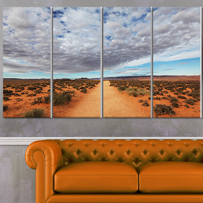 « désert road under cloud brillante », ensemble de 4 reproductions de photos sur toiles tendues