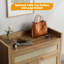 Range-chaussures Farmhouse en rotin avec portes et tablettes réglables, range-chaussures en bois à 5 niveaux pour le vestibule