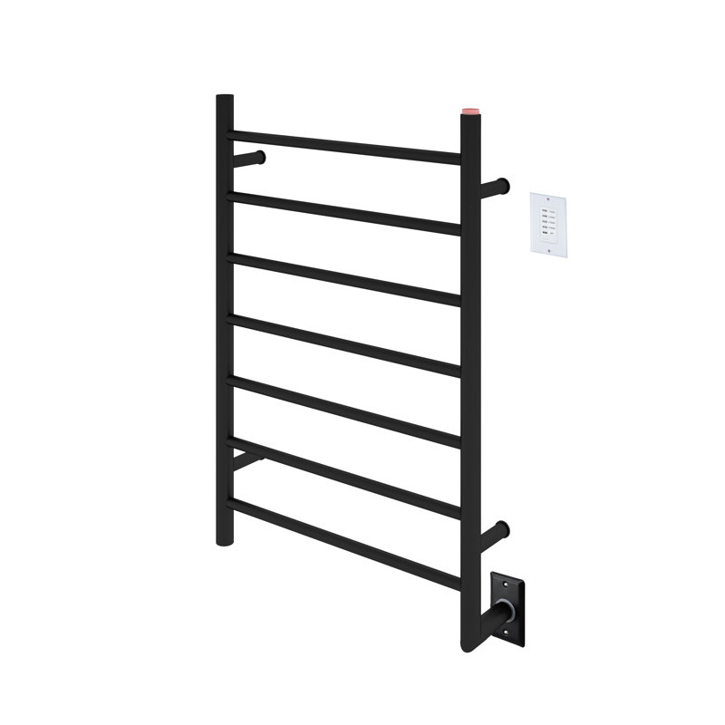 Chauffe-serviettes 7 fils Ancona Comfort câblé noir mat avec minuterie murale