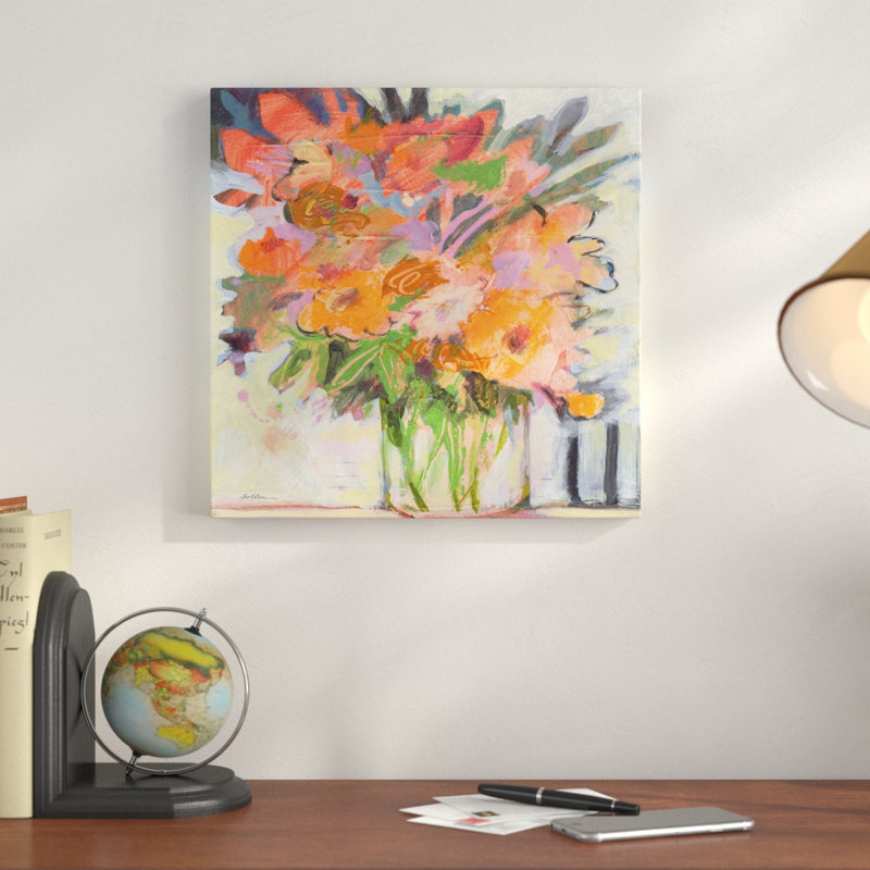 Orange Bouquet, reproduction d'art sur toile tendue, H 14 po x l 14 po x P 2 po