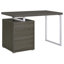 Bureau réversible à 3 tiroirs gris patiné-249980122
