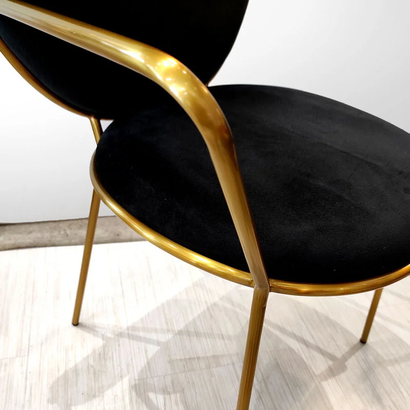 47cm H Velvet Upholstered Armchair in Black