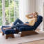 Fauteuil d'appoint en velours côtelé avec repose-pieds, fauteuil de salon pliant avec dossier réglable et repose-pieds-1044983918