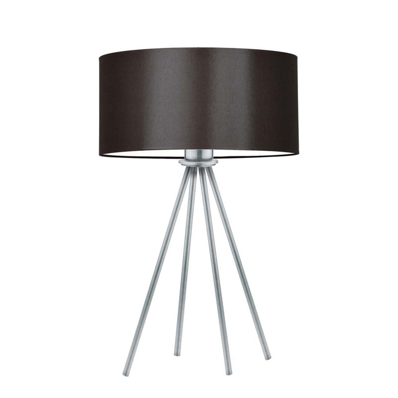 Arneshia Metal Table Lamp, Silver, Brown