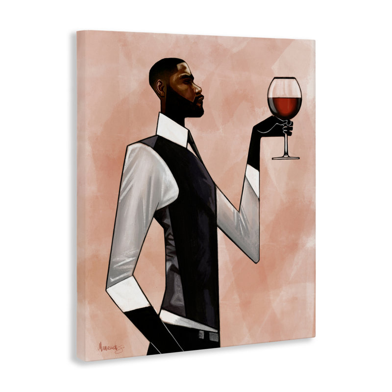 Man Toast Cheers Canvas, design by Manasseh Johnson Sr, 48" H x 36" W