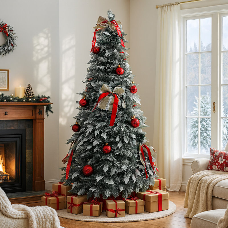 Fully Decorated Ready Christmas Tree 25CF-PP, 3.94' H