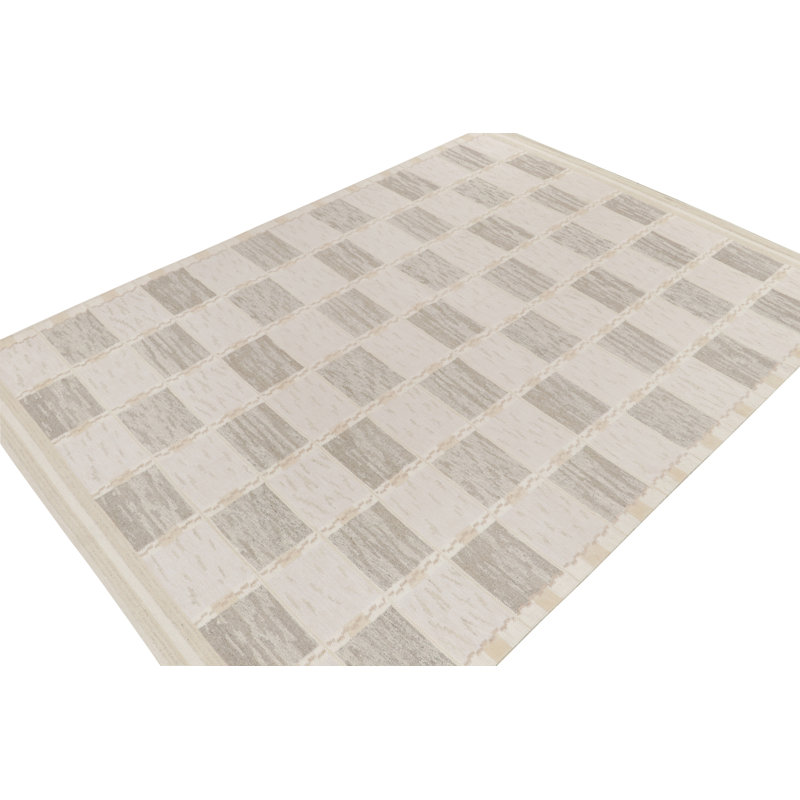 Scandinavian Wool Geometric Area Rug, Rectangle 6' x 9'