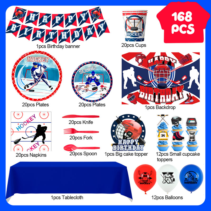 Décorations d'anniversaire de hockey