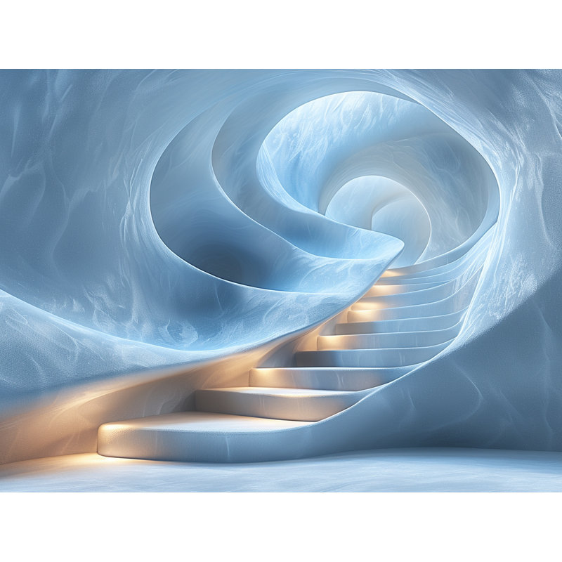 Rideaux en spirale avec escalier en colimaçon, L 20 po x L 63 po