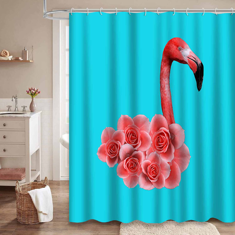Art contemporain, collage, flamants roses, plume d'oiseau moderne avec 12 crochets, L 72 po x l 84 po