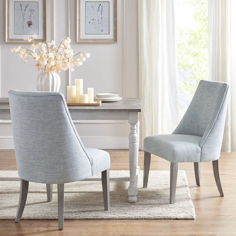 Bedford Martha Stewart Winfield Upholstered Dining Chairs, Light Blue