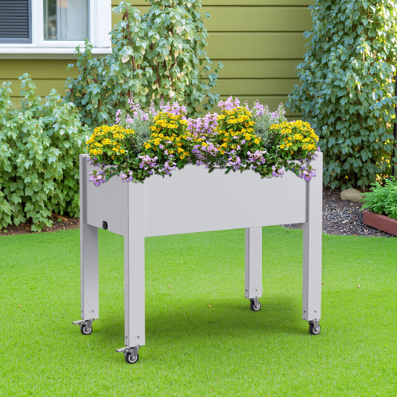 Outdoor/Indoor/Decor Raised Garden Bed with Wheels, 1