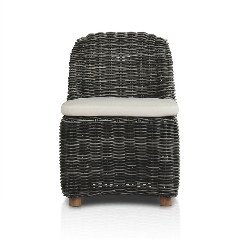 Messina Outdoor Dining Side Chair, Chunky Charcoal