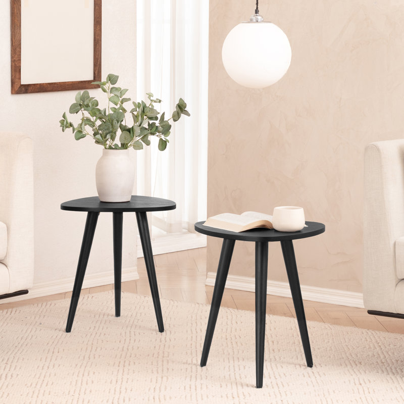 Tables de bout en bois massif Axel, Noir, H 18 po x l 16 po x P 16 po