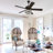 52'' 5-Blade Crystal Ceiling Fan with Light and Remote Control, 6 Speeds, Reversible DC Motor, Timer-49370161