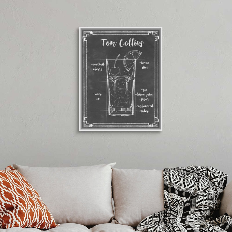 Mixology II - impression sur toile, Cadre flottant blanc, H 31,7 po x l 25,7 po x P 1,75 po