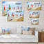 «Watercolor Beach Umbrellas», reproduction sur toile flottante-983044950-983044954