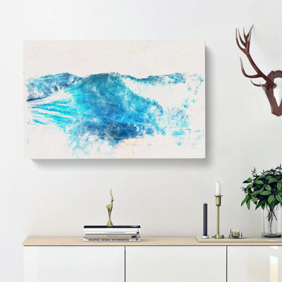 Rolling Ocean Waves Watercolour - Wrapped Canvas