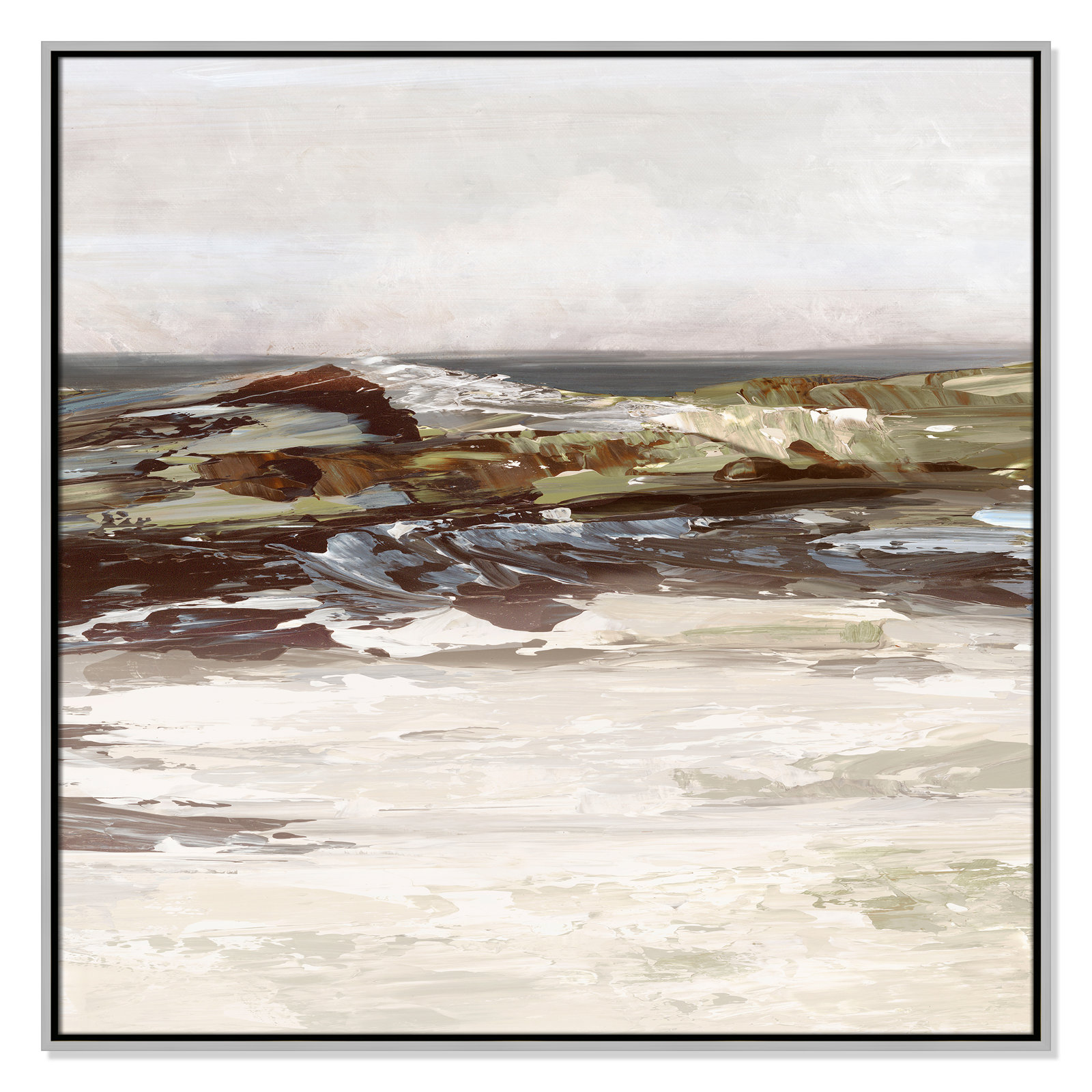Stoney Peak Print by , 37.5" H x 37.5" W, Silver